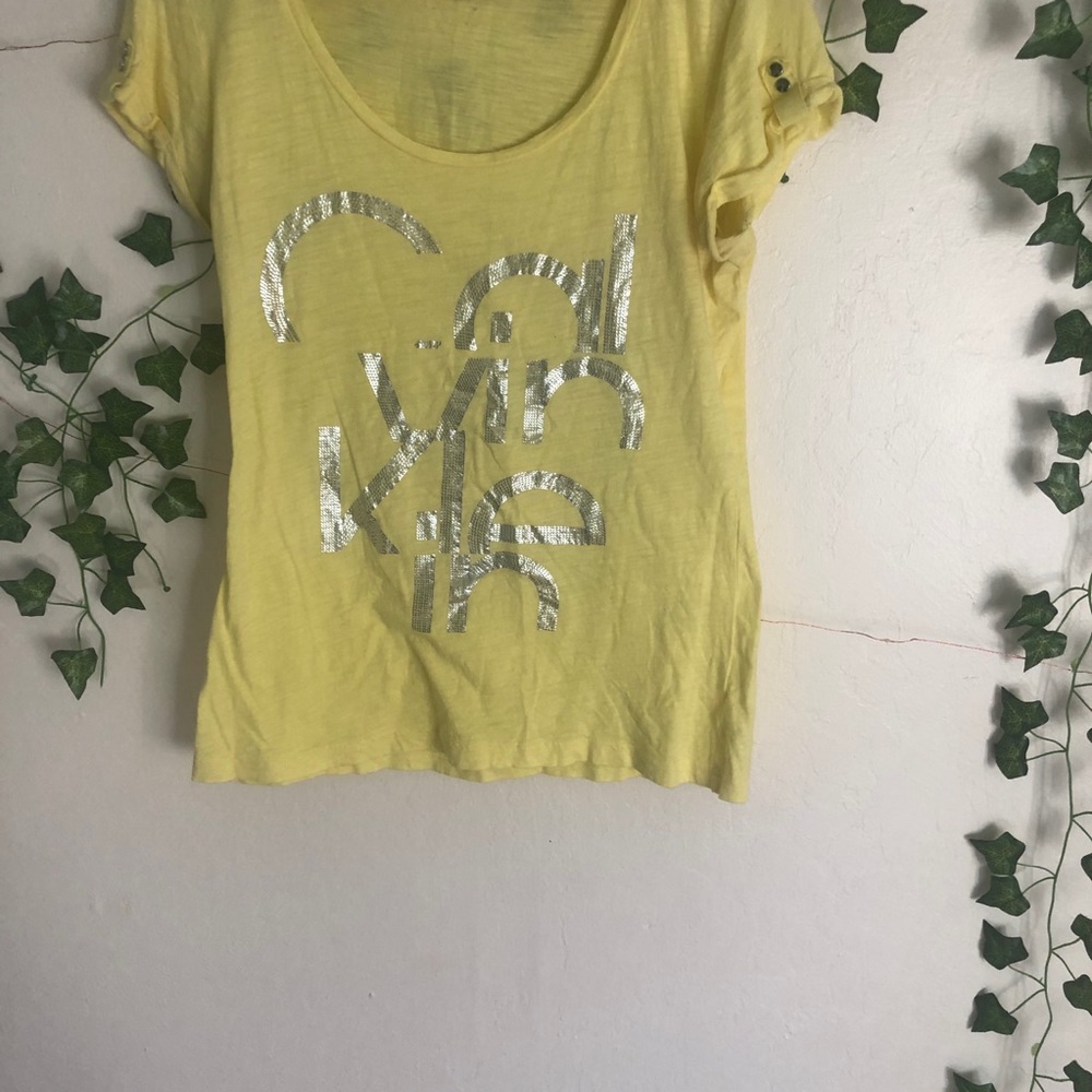 yellow calvin klein top
